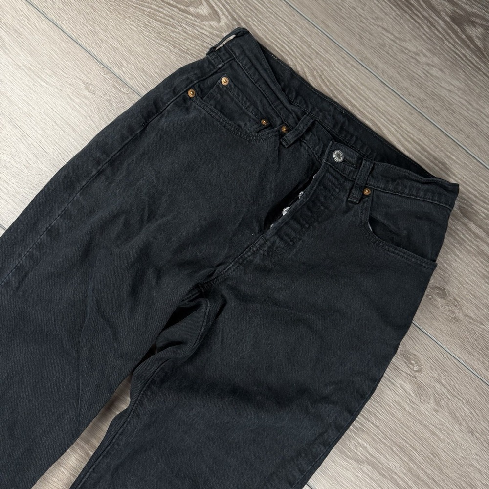Levi's Women's 501 Raw Hem Button Fly Denim Jeans Black Size 27x28